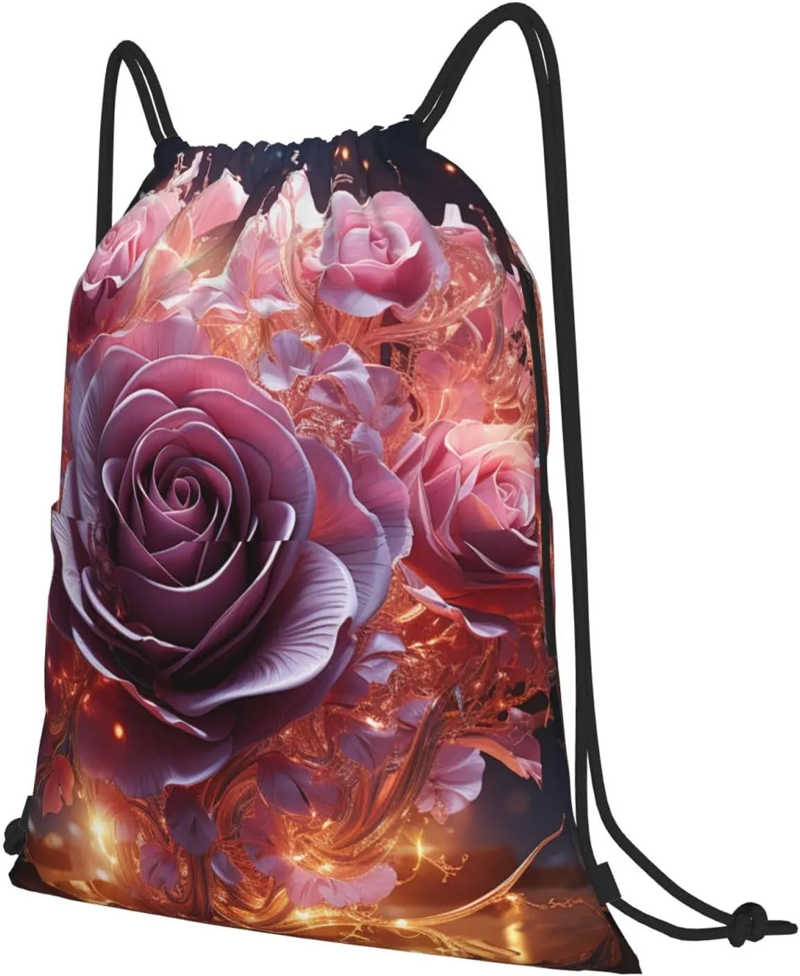 Drawstring Backpack Gym Bag Cinch Bag Draw String Back Bag Heart is a Rose Drawstring Bags for Travel