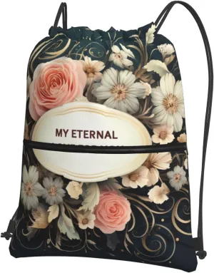 Drawstring Backpack Gym Bag Cinch Bag Draw String Back Bag My Eternal Love for You Drawstring Bags for Travel