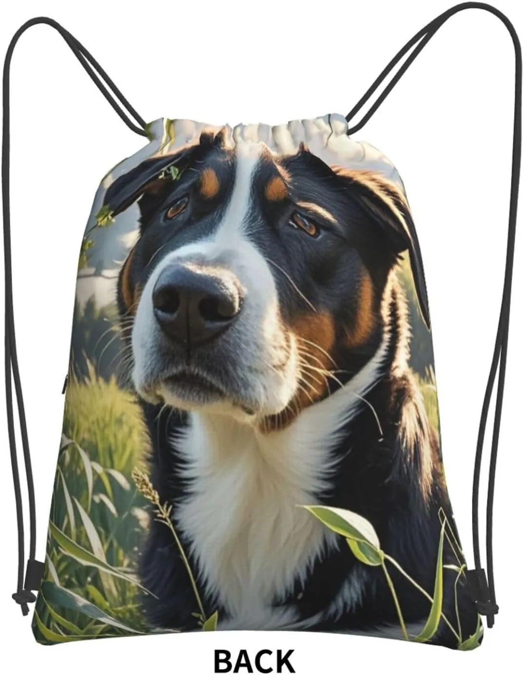 Drawstring Backpack Sports Gym Bags Hyper Realistic Dog Drawstring Bags for Men Women Beach Bag String Bag