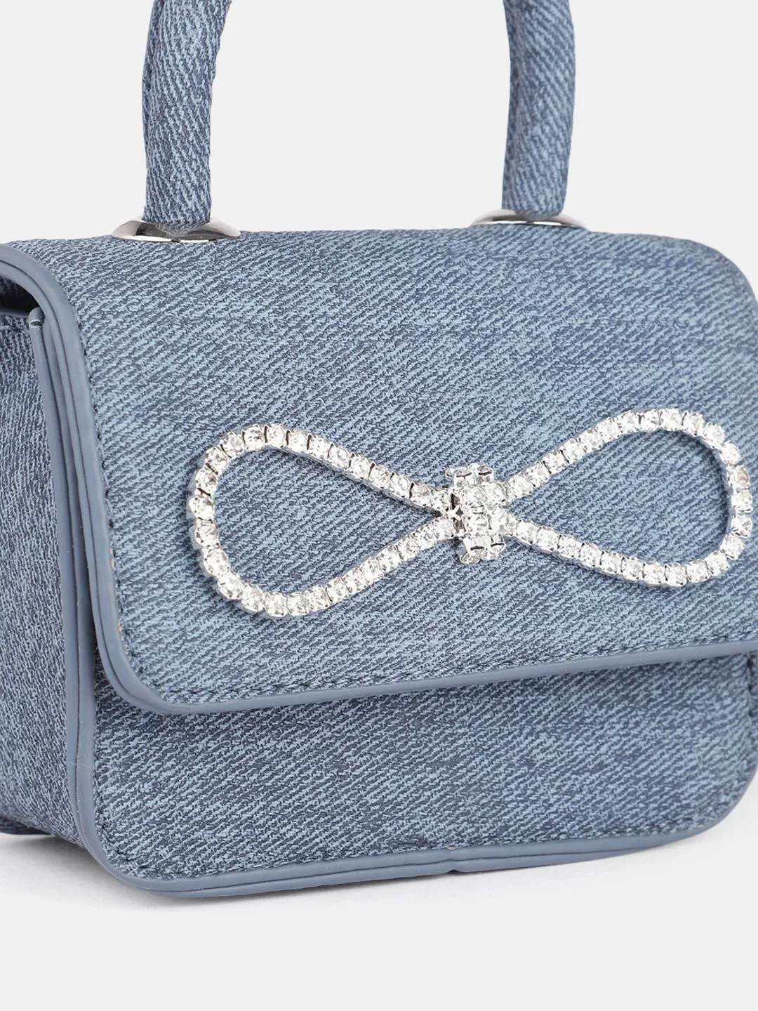 DressBerry Textured Miniature Satchel Bag With Embellished