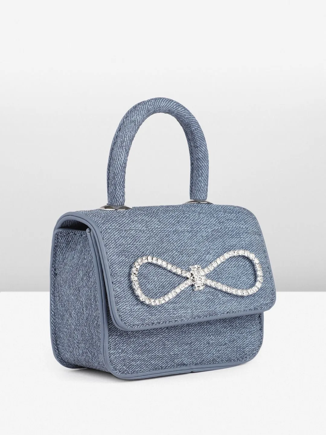 DressBerry Textured Miniature Satchel Bag With Embellished