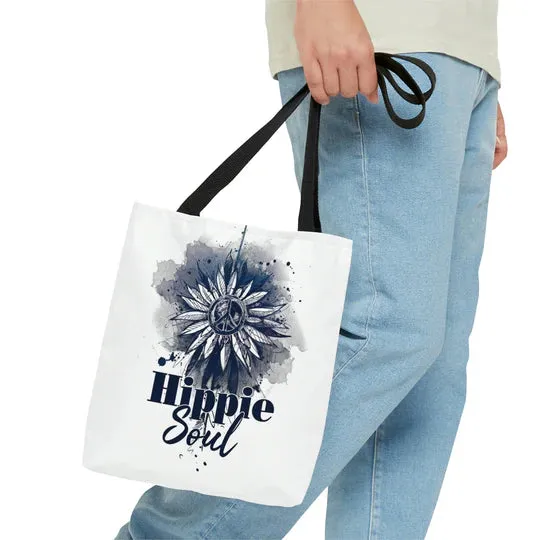 Durable Canvas Tote Bags - HIPPIE SOUL SUNFLOWER - Lightweight &amp, High-Capacity Options by EBDR 01220524
