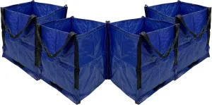 DURASACK Heavy Duty Storage Tote Bag 22-Gallon Rugged Woven Polypropylene Moving Bag, Reusable Self-Standing Design, Holds up to 500 Pounds, Pack of 4, Blue