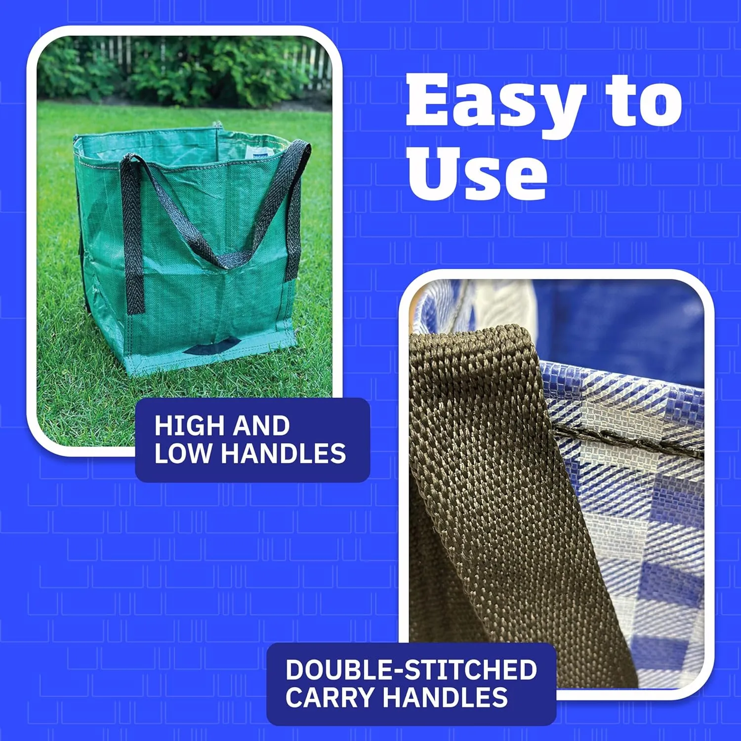 DURASACK Heavy Duty Storage Tote Bag 22-Gallon Rugged Woven Polypropylene Moving Bag, Reusable Self-Standing Design, Holds up to 500 Pounds, Pack of 4, Blue