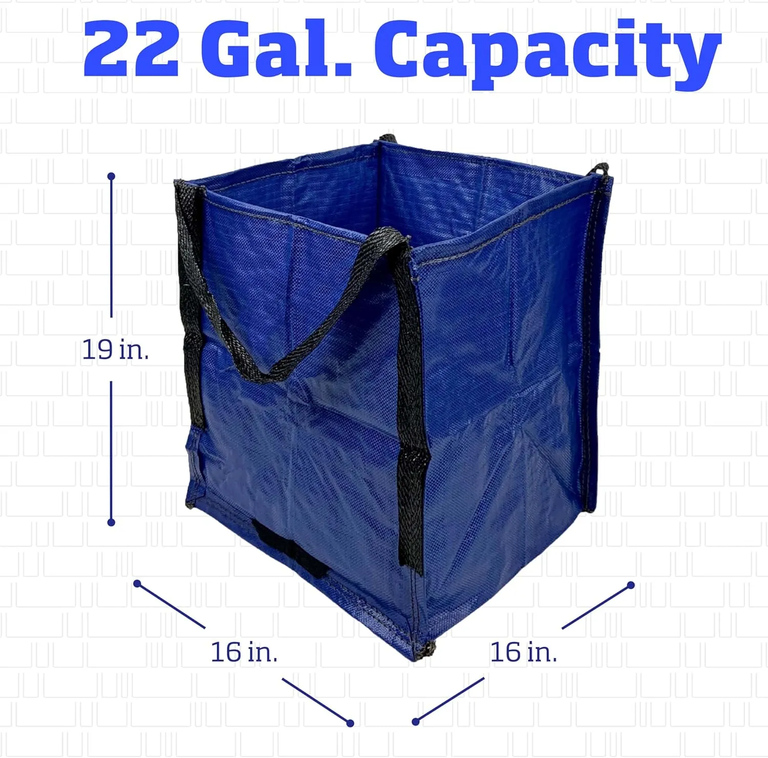 DURASACK Heavy Duty Storage Tote Bag 22-Gallon Rugged Woven Polypropylene Moving Bag, Reusable Self-Standing Design, Holds up to 500 Pounds, Pack of 4, Blue