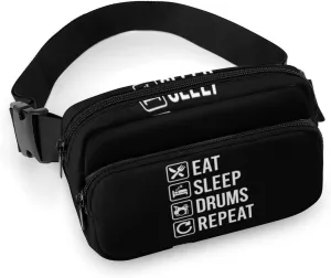 EAT Sleep Drum Repeat Crossbody Fanny Pack Waterproof Waist Bag Unisex Belt Bag