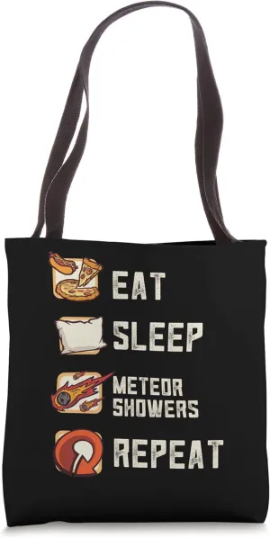Eat Sleep Meteor Showers Repeat Rock Asteroid Tote Bag