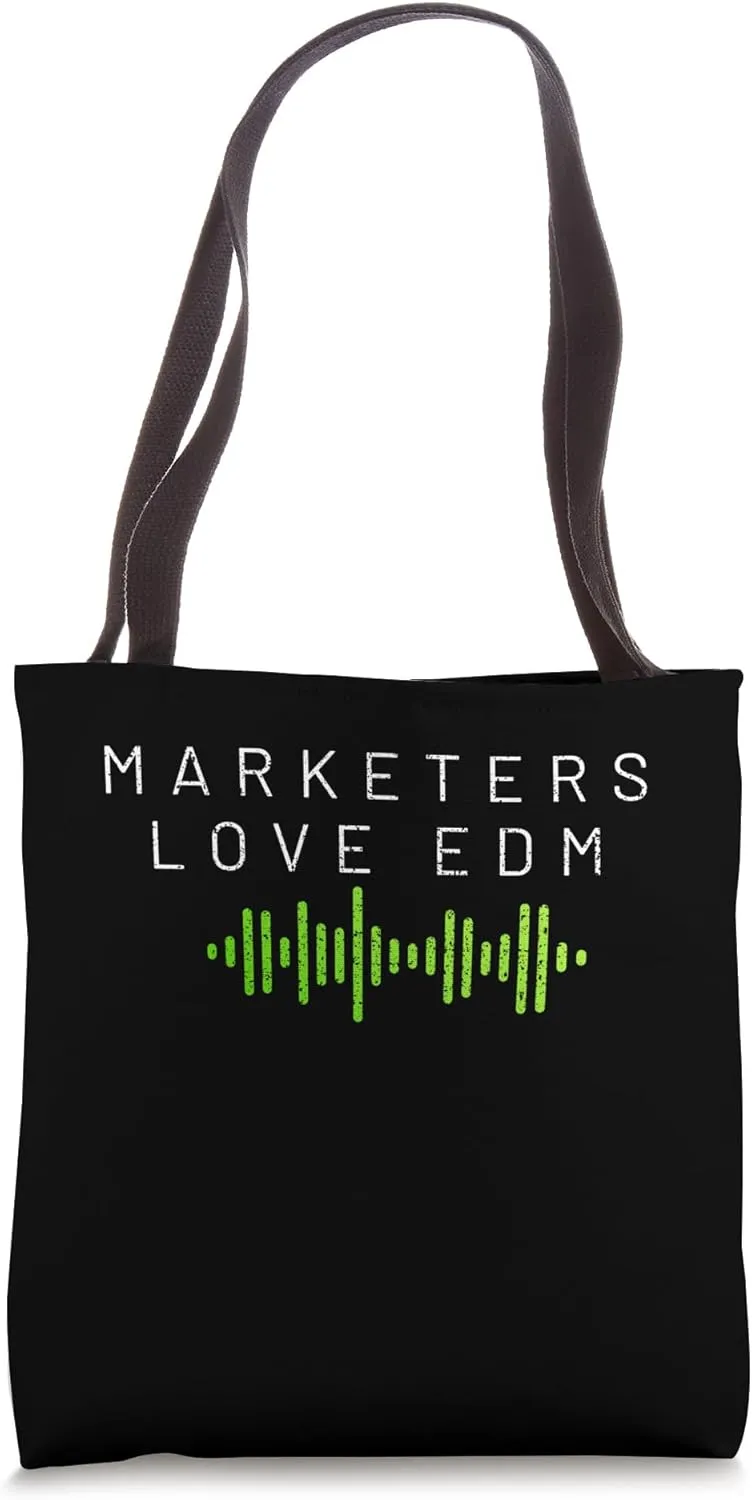 EDM Electronic Music Soundwave Marketers Design Green Tote Bag