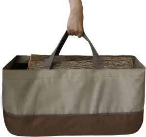 Ejoyous Firewood Log Carrier Bag, Large Firewood Bag Heavy Duty Wax Canvas Log Carrier Tote for Camping, BBQ Barbecue or Normal Storage, Fireplace Accessories