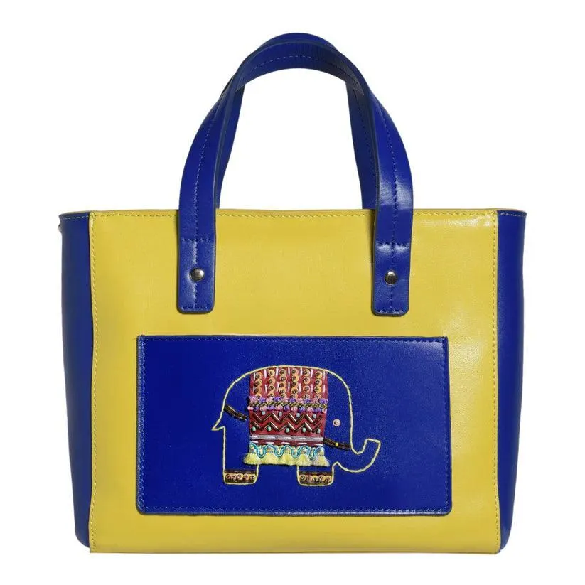 Ekanta Leather Square Tote | Havana & Co. – Vibrant & Functional Design