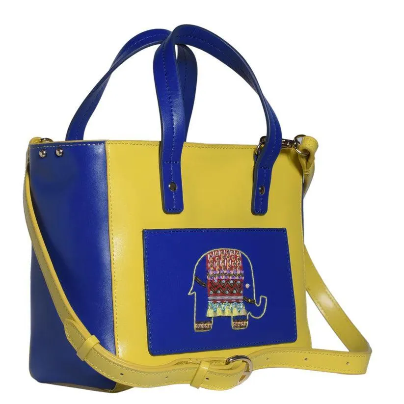 Ekanta Leather Square Tote | Havana & Co. – Vibrant & Functional Design
