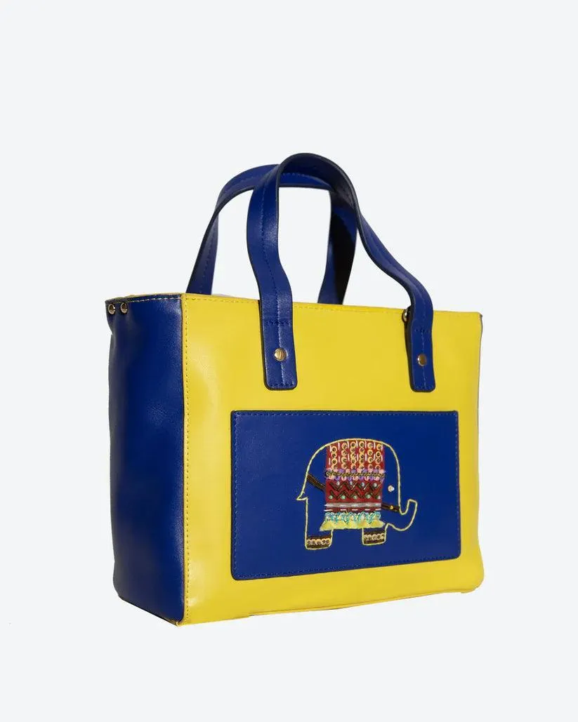 Ekanta Leather Square Tote | Havana & Co. – Vibrant & Functional Design