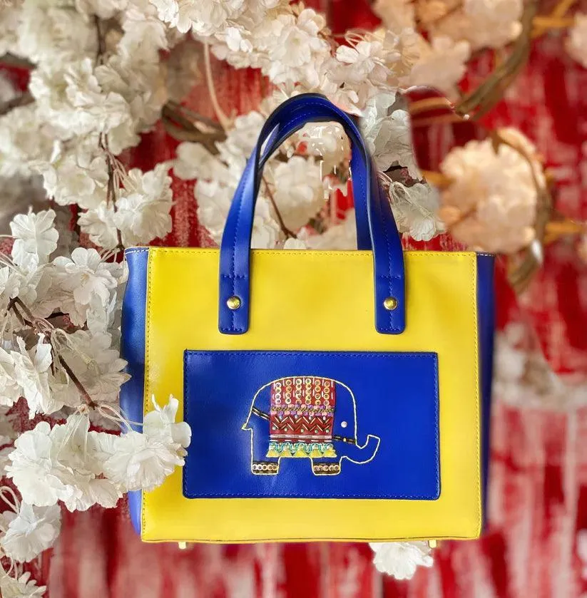 Ekanta Leather Square Tote | Havana & Co. – Vibrant & Functional Design