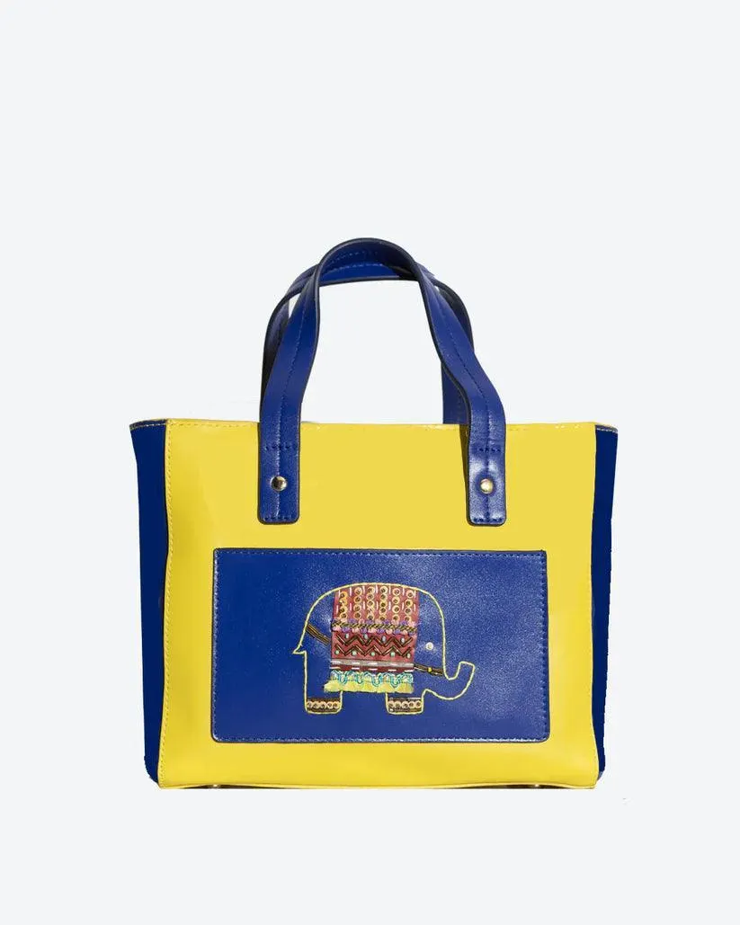 Ekanta Leather Square Tote | Havana & Co. – Vibrant & Functional Design