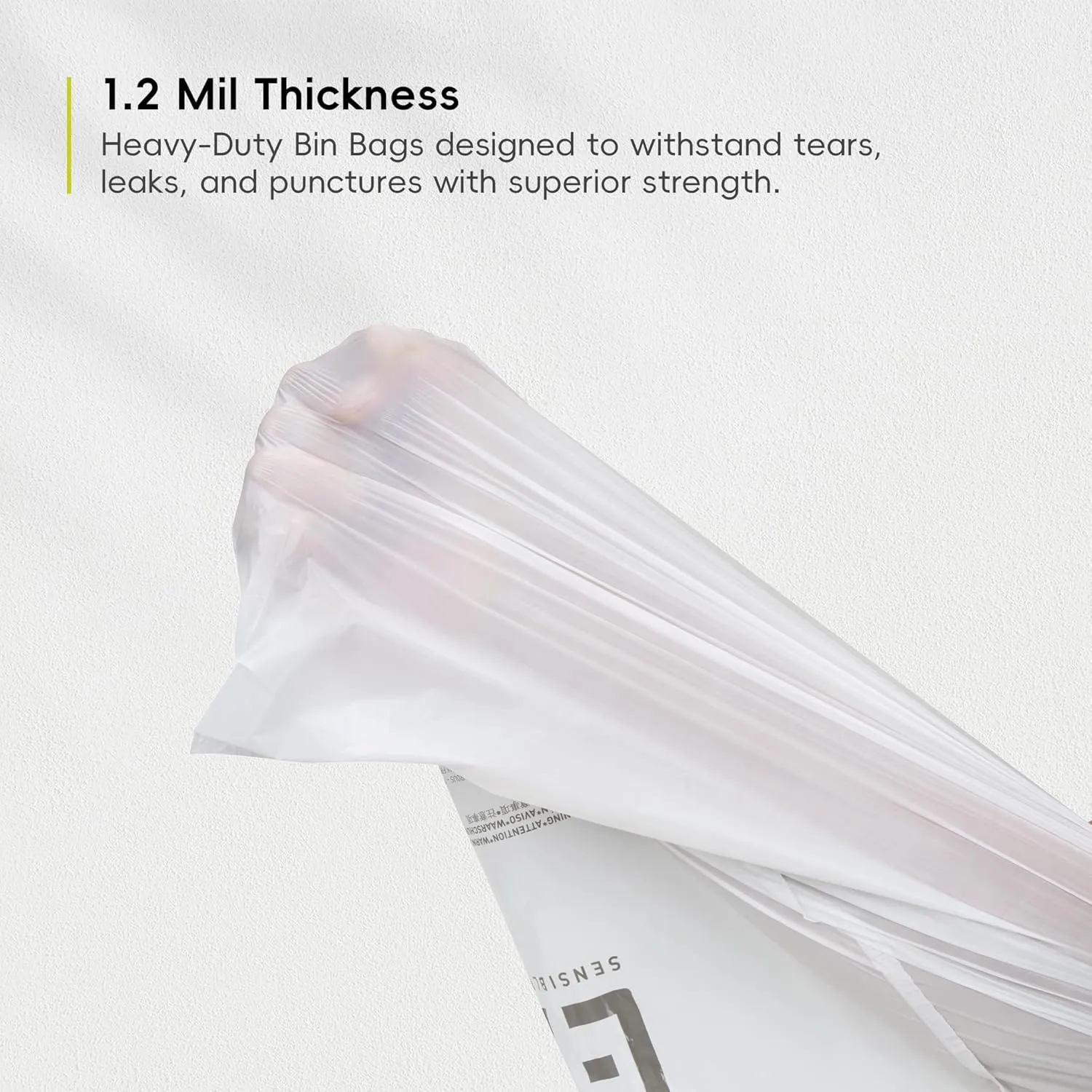 EKO 8 Gallon Trash Bags Drawstring 1.2 Mil - 80 Count White Medium Garbage Bags Unscented, 30 Liter Plastic Kitchen Trash Bags with Easy-Dispense, Code F-1
