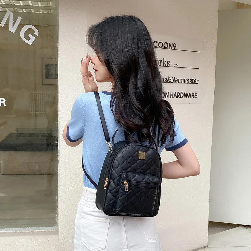 Elegant Women's Slouchy Rhombus Large Capacity Backpacks