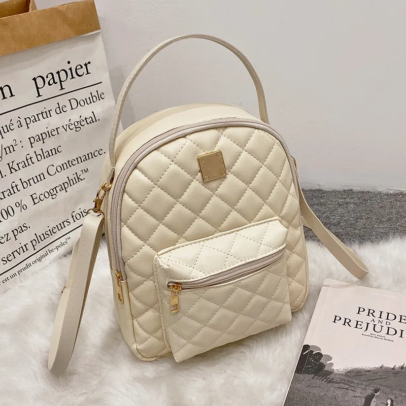 Elegant Women's Slouchy Rhombus Large Capacity Backpacks