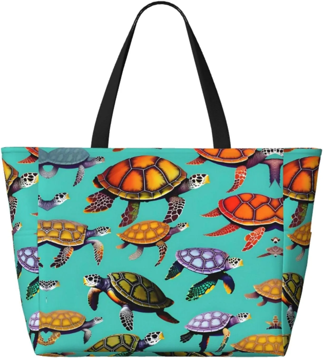 Elephant Family Large Capacity Beach Travel Bag - Waterproof Zipper Vacation Tote for Sandproof Storage, and Camping