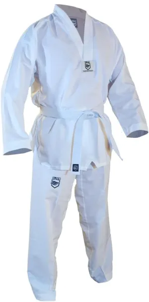 ELITE Pro-Grade White Collar Taekwondo Uniform (TKD Dobok) - Ultralight Fabric. Breathable Design.