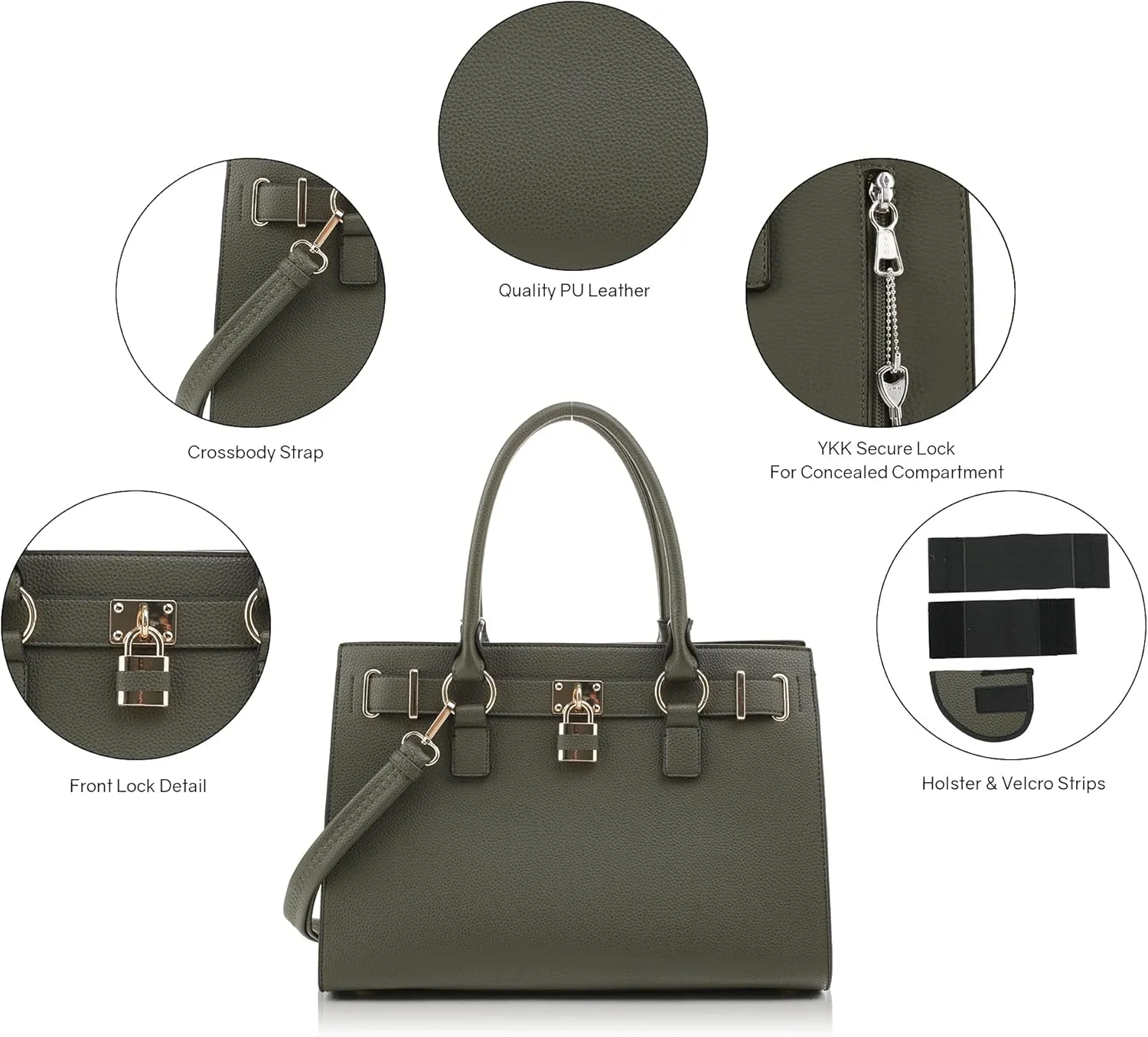 Emperiaoutfitters Concealed Carry Purse - Dina Lock Concealed Carry Satchel