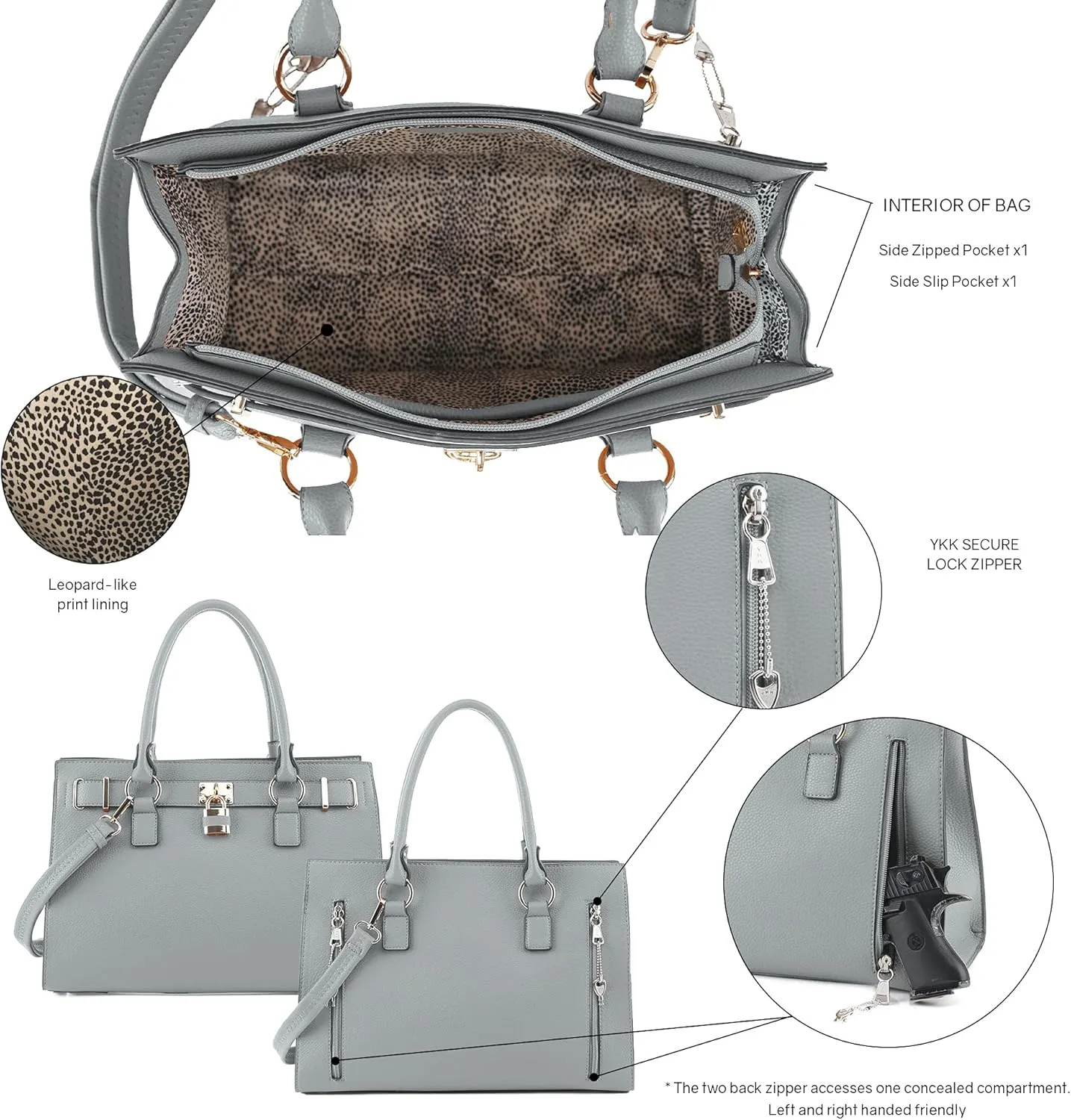 Emperiaoutfitters Concealed Carry Purse - Dina Lock Concealed Carry Satchel
