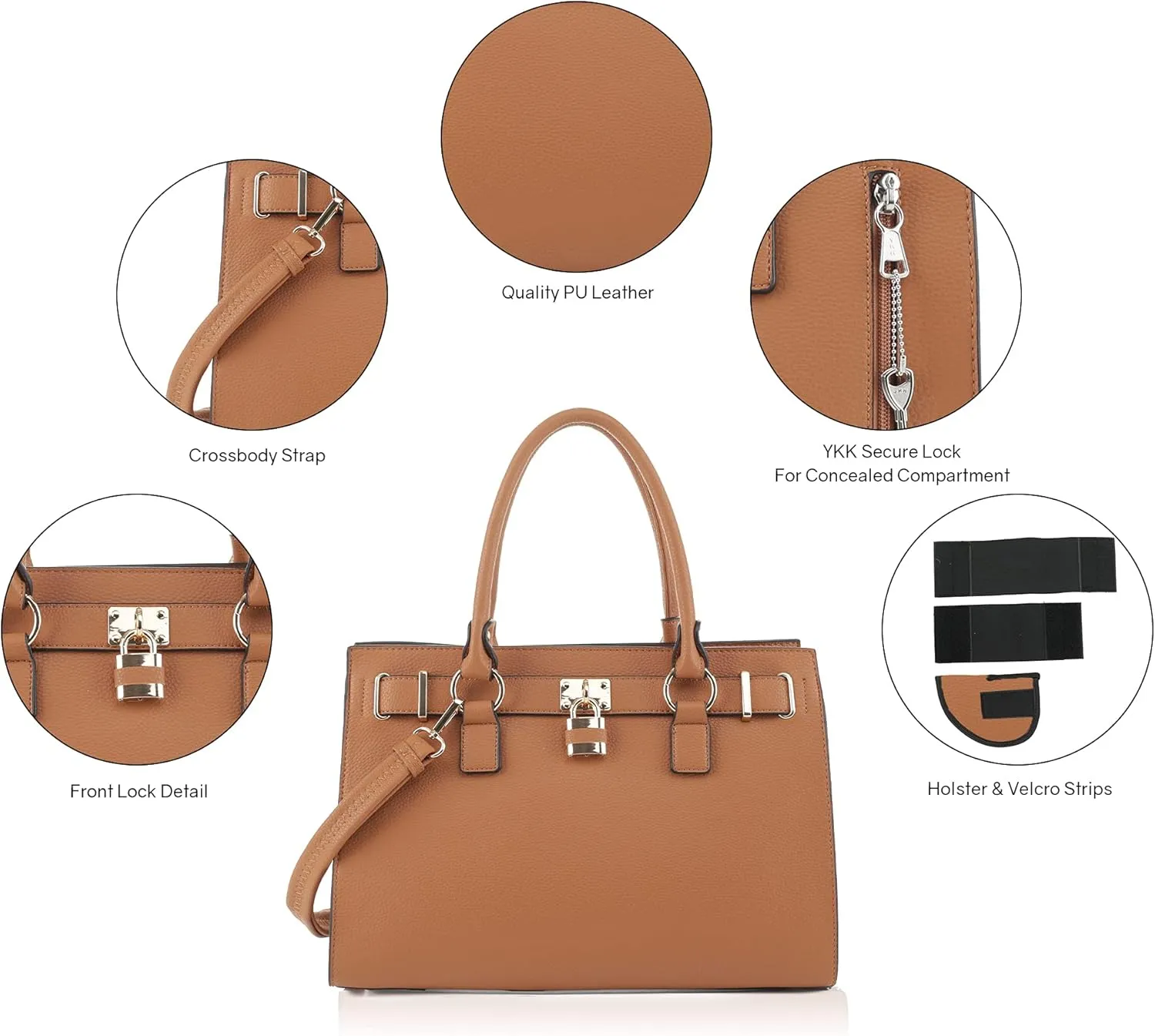 Emperiaoutfitters Concealed Carry Purse - Dina Lock Concealed Carry Satchel