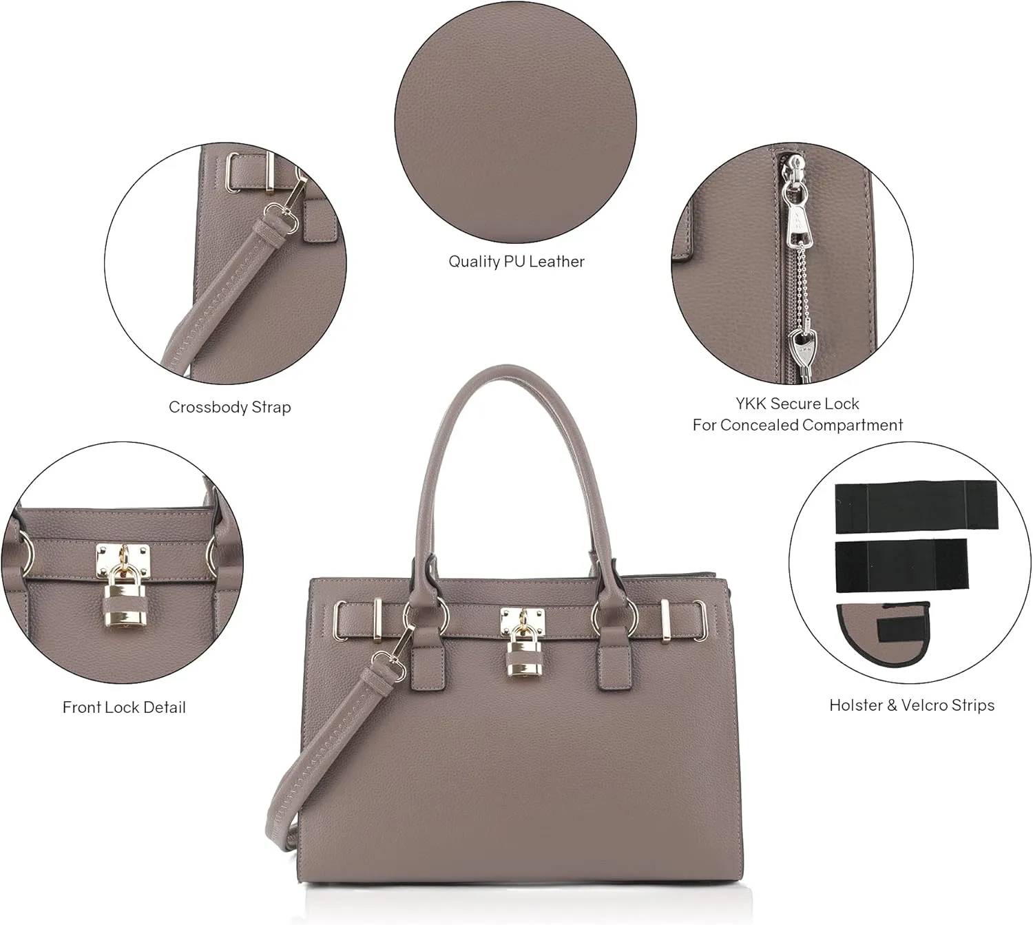 Emperiaoutfitters Concealed Carry Purse - Dina Lock Concealed Carry Satchel