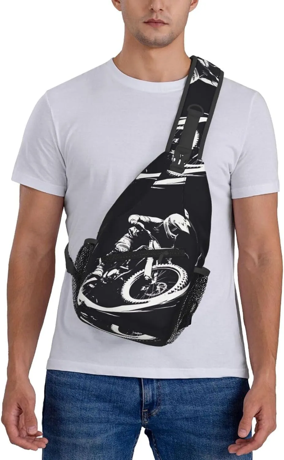 Enduro Motorcycle Racer Outdoor Crossbody Shoulder Bag For Unisex Young Adult Hiking Bicycling