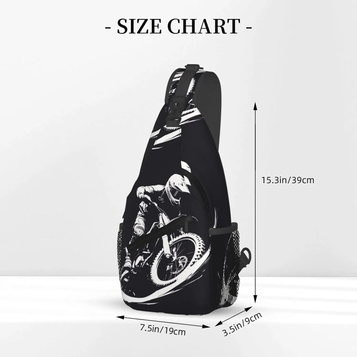 Enduro Motorcycle Racer Outdoor Crossbody Shoulder Bag For Unisex Young Adult Hiking Bicycling