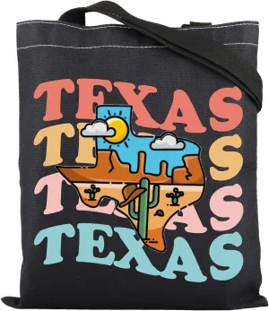 ENSIANTH Texas State Tote Bag - Cowboy Lone Star State Vacation Shoulder Bag - Housewarming Gift