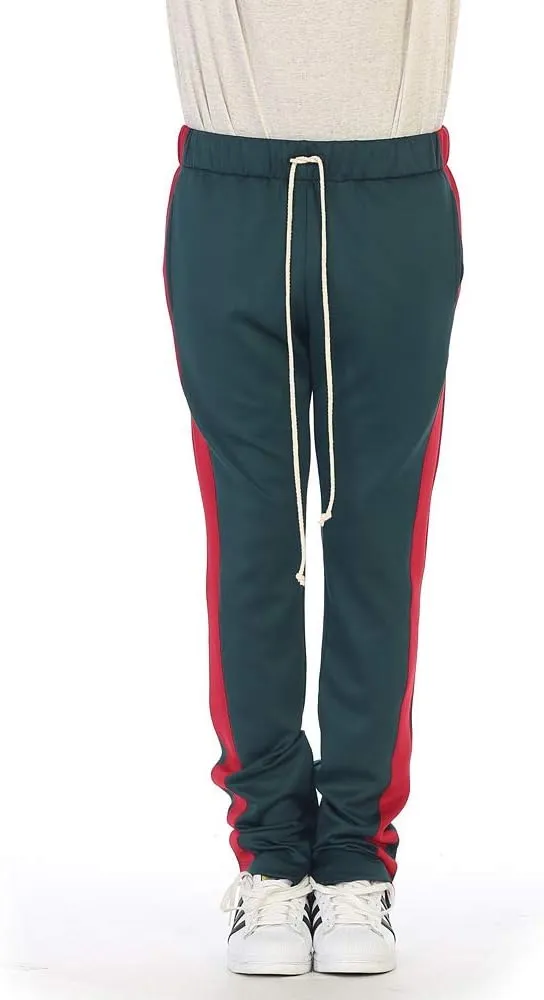 EPTM Men's Stripe Track Pants Slim Fit with Ankle Zippers