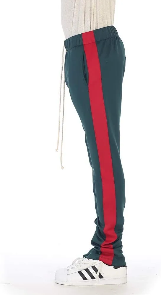 EPTM Men's Stripe Track Pants Slim Fit with Ankle Zippers