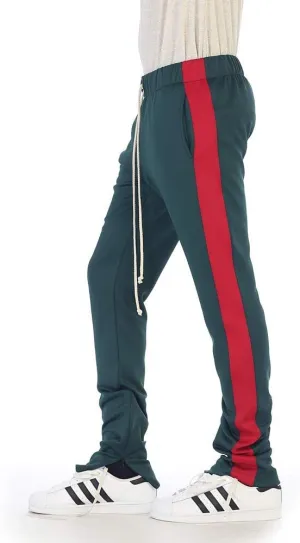 EPTM Men's Stripe Track Pants Slim Fit with Ankle Zippers