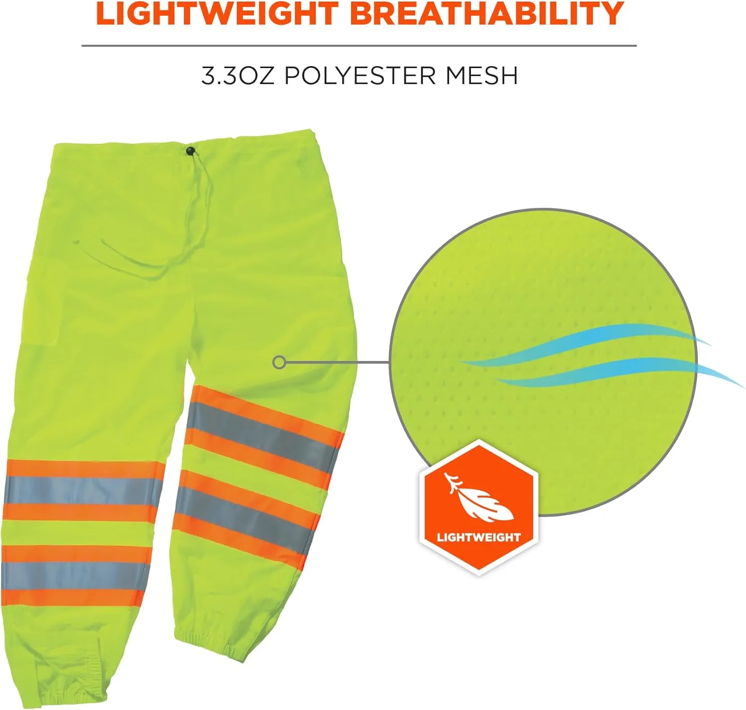 Ergodyne unisex adult Class Two-tone Reflective Safety Pants, Lime, Large-X-Large