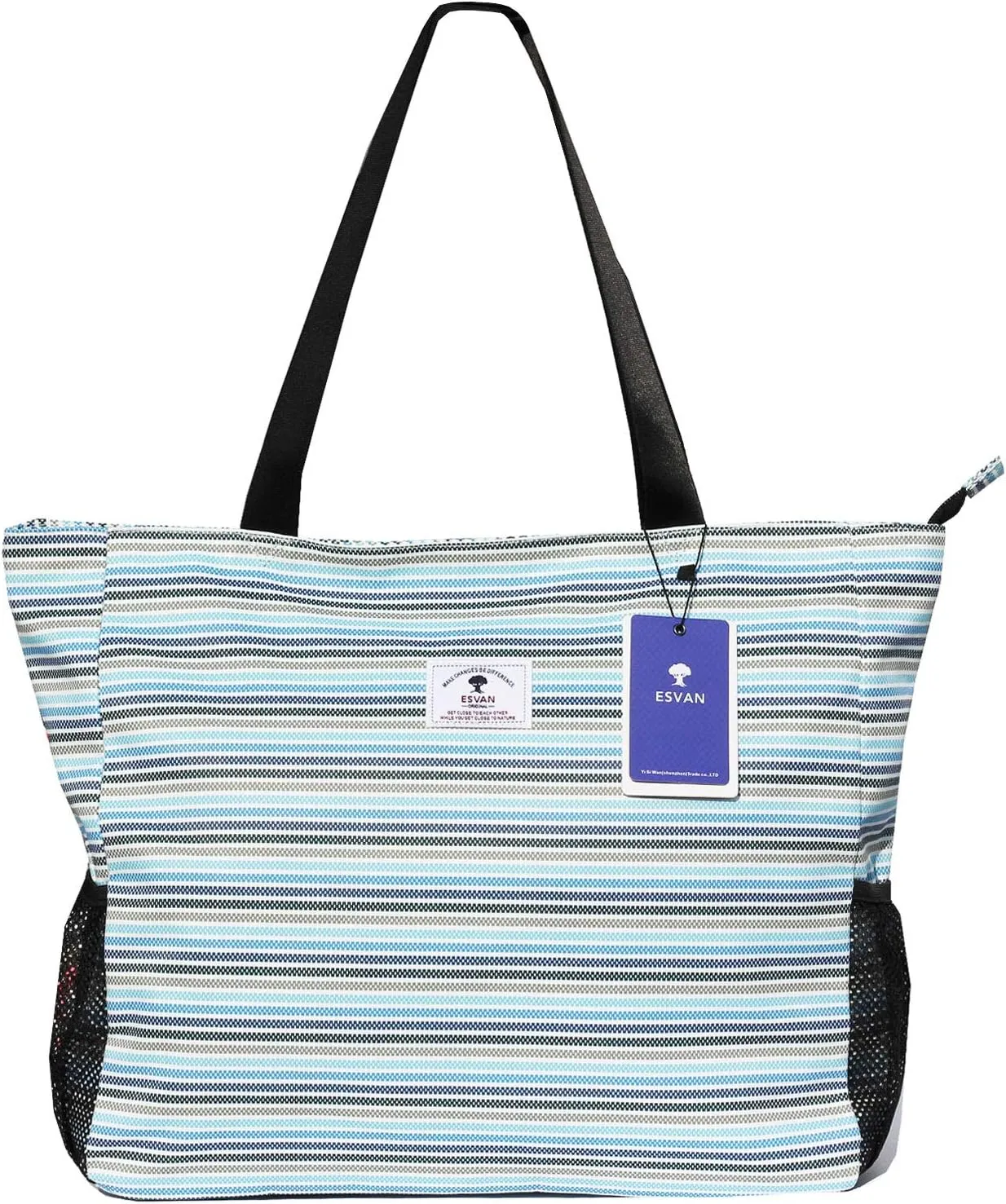 ESVAN LARGE BEACH BAG Water Resistant Lightweight 20 inch Women Oversize Tote Bag for Gym Beach Travel Pool Yoga Nurse