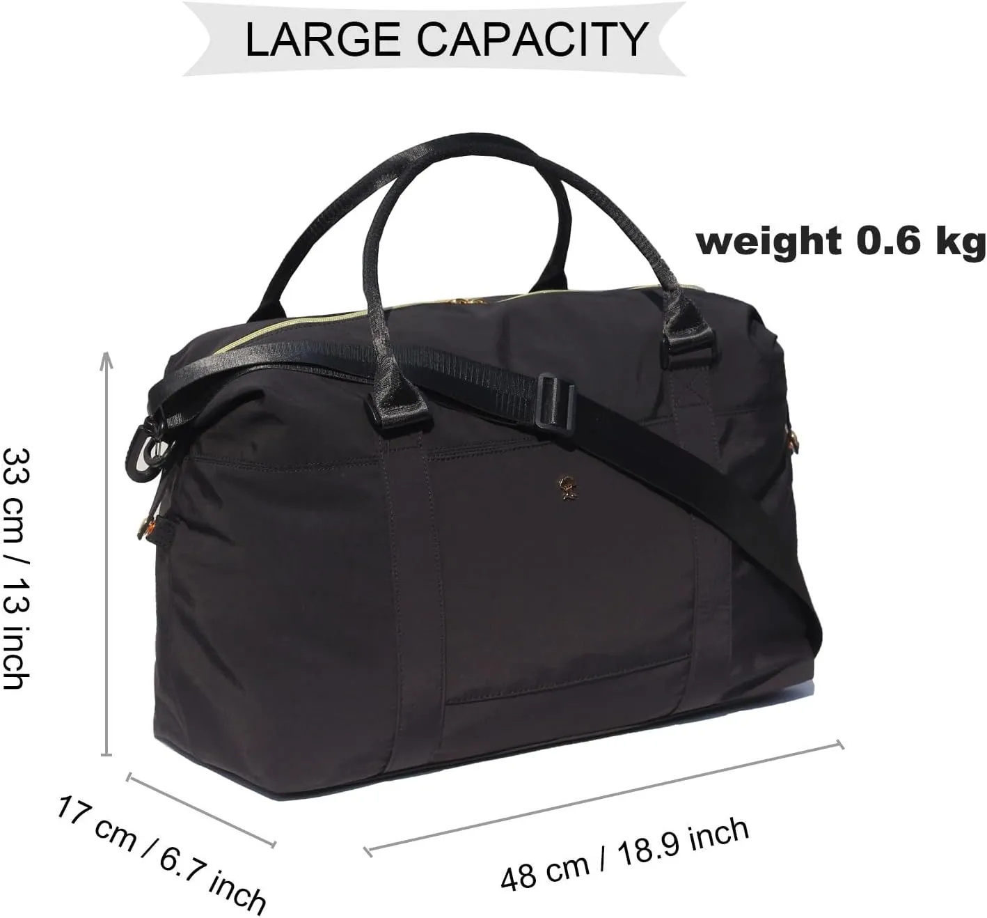 ESVAN Travel Tote Duffel Gym Bag,Weekender Overnight Carry-on Tote Crossbody Bag with Wet Pocket and Trolley Sleeve Upgraded