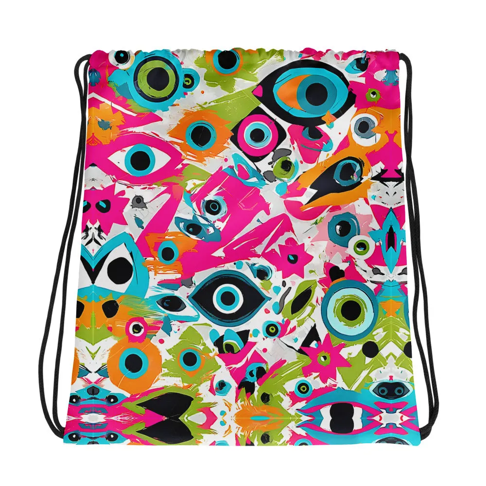 Evil Eye Graffiti Drawstring bag