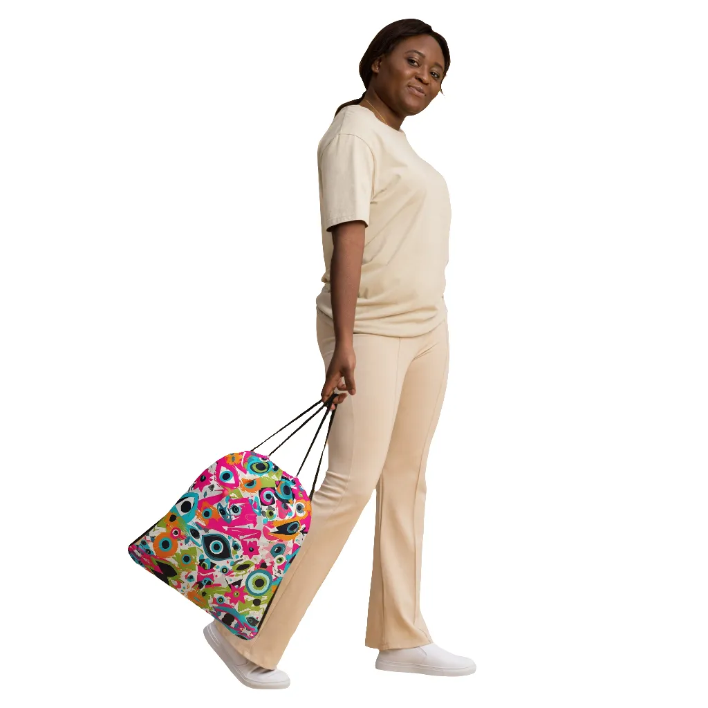 Evil Eye Graffiti Drawstring bag