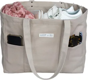 Extra Large Canvas Tote Bag - Utility with 2 Front Pockets and Laptop Sleeve, heavy duty everyday tote