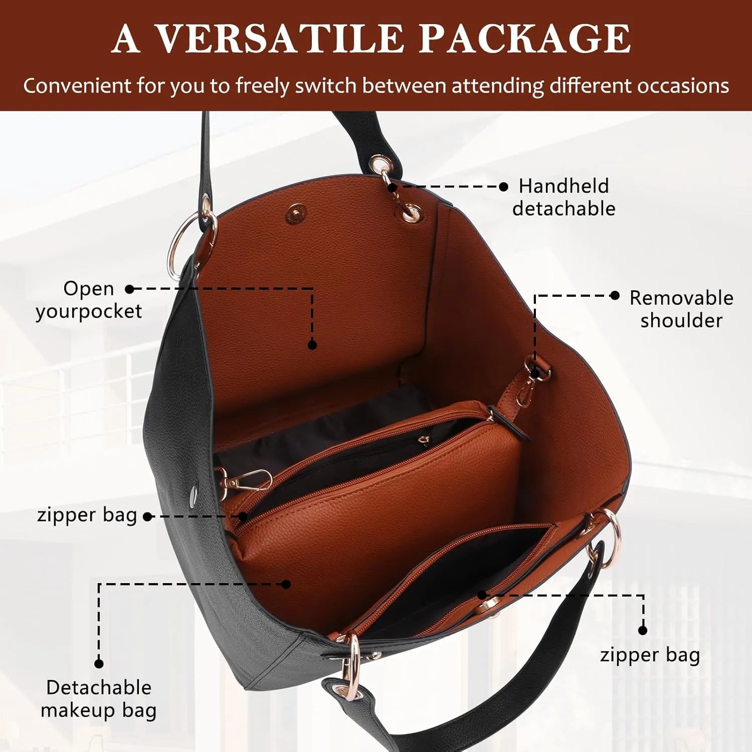 Extra Large Leather Work Tote Bags for Women Purses And Handbags Fashion Shoulder Zipper Tote Bag Travel Hand Bags