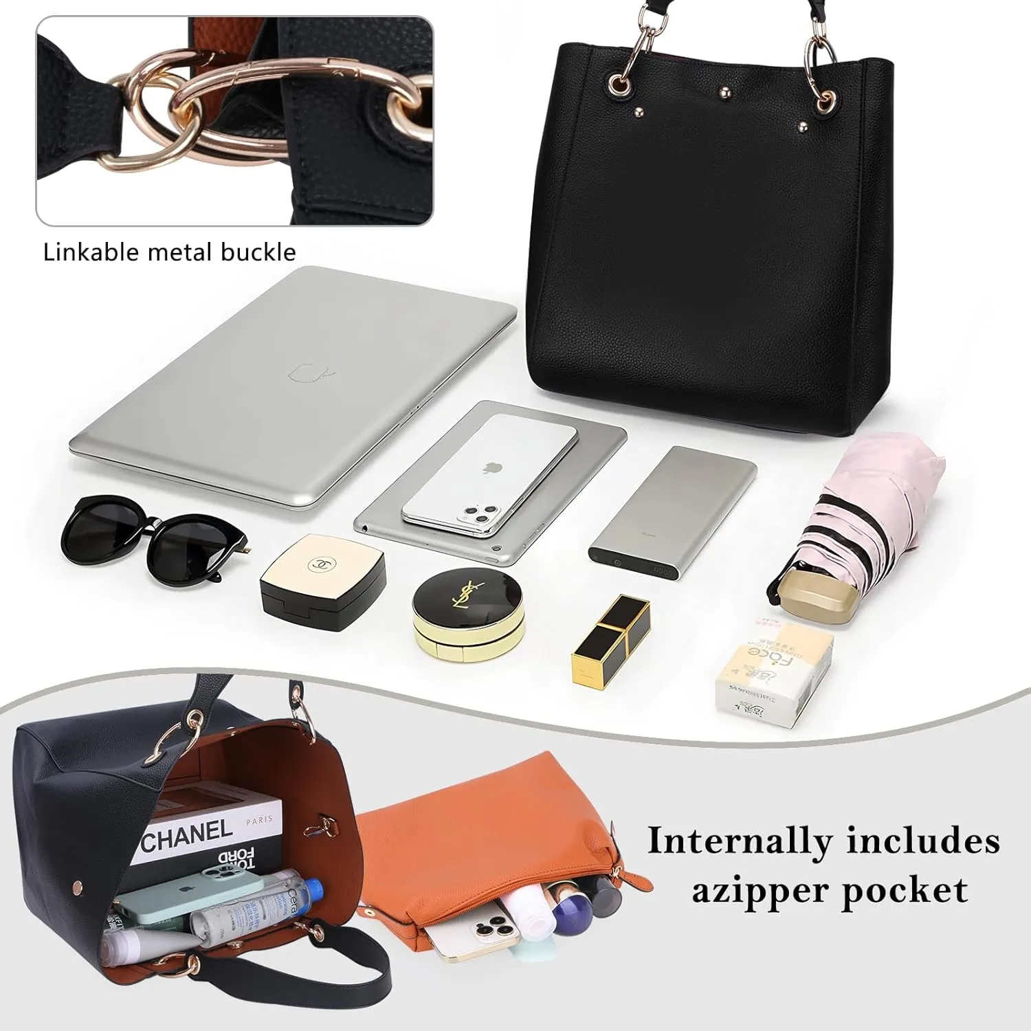 Extra Large Leather Work Tote Bags for Women Purses And Handbags Fashion Shoulder Zipper Tote Bag Travel Hand Bags