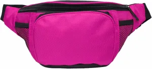 Fanny Pack For Men Women Nylon Zipper Waist Crossbody Waterproof Bag (Rose Red)