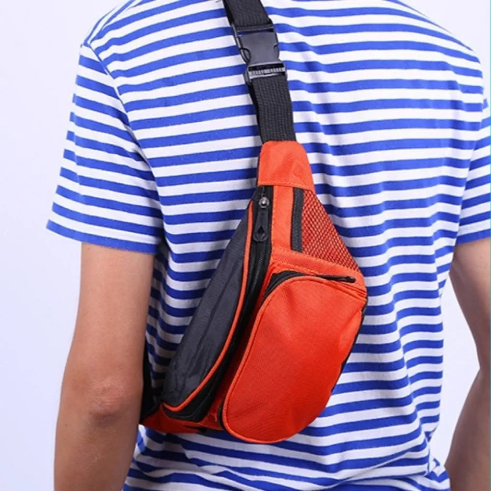 Fanny Pack For Men Women Nylon Zipper Waist Crossbody Waterproof Bag (Rose Red)