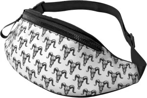 Fanny Pack for Women Men, Stylish Crossbody Bag with Adjustable Shoulder Strap - Sketch Cool Goat Skull Belt Bag Waist Bag for Outdoors Travel Sports Running