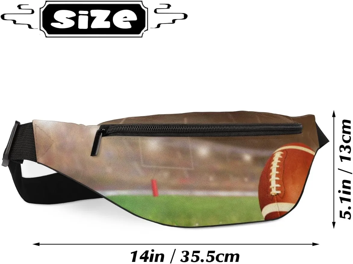 Fanny Pack for Women Men Waist Pack America Football Crossbody Bag with Adjustable Straps for Hiking Running Walking Travel Cycling