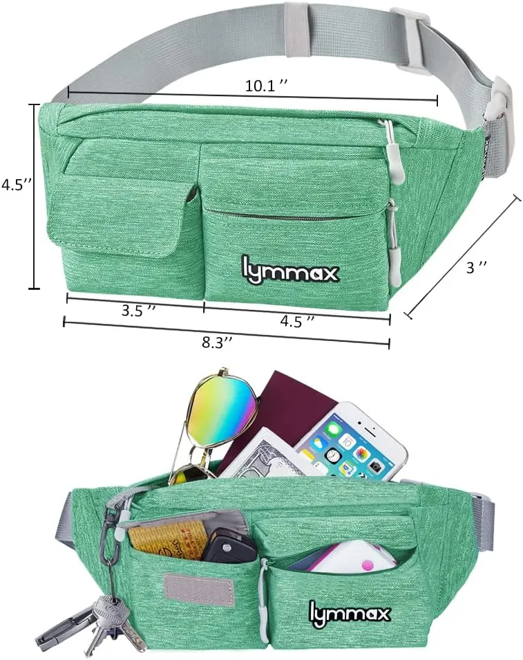 Fanny Pack Waist Bag 4 Pockets Running Belt Adjustable Water Resistant Waist Pack for Men Women Workout Travel Large Capacity