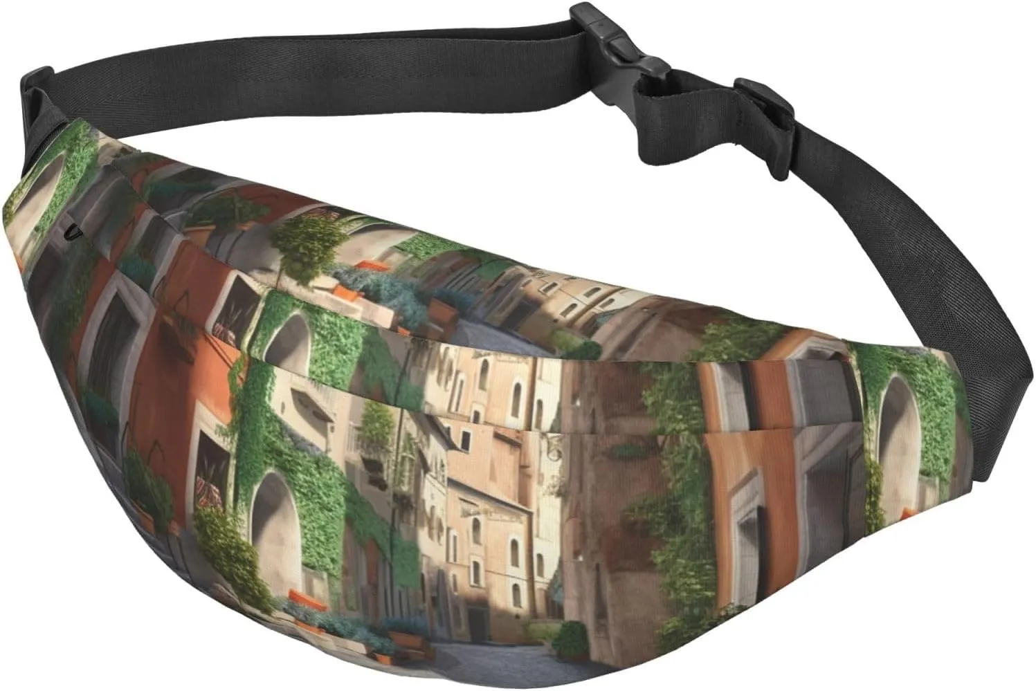 Fanny Packs For Women Men Waist Bag Waterproof Sport Belt Bag Street Of Italy Fashion Waist Pack Adjustable Crossbody Bags Zipper Bum Bag For Running Hiking Travel