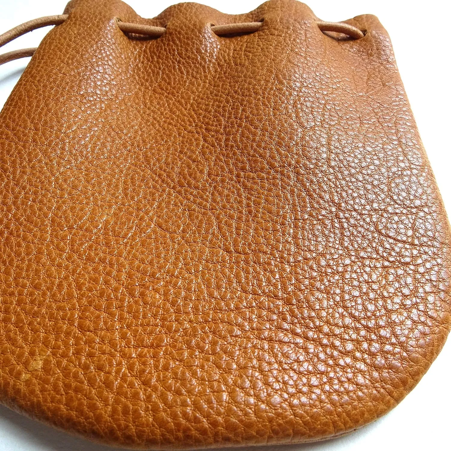 Fantastic Workmanship Genuine Leather Drawstring Coin Purse
