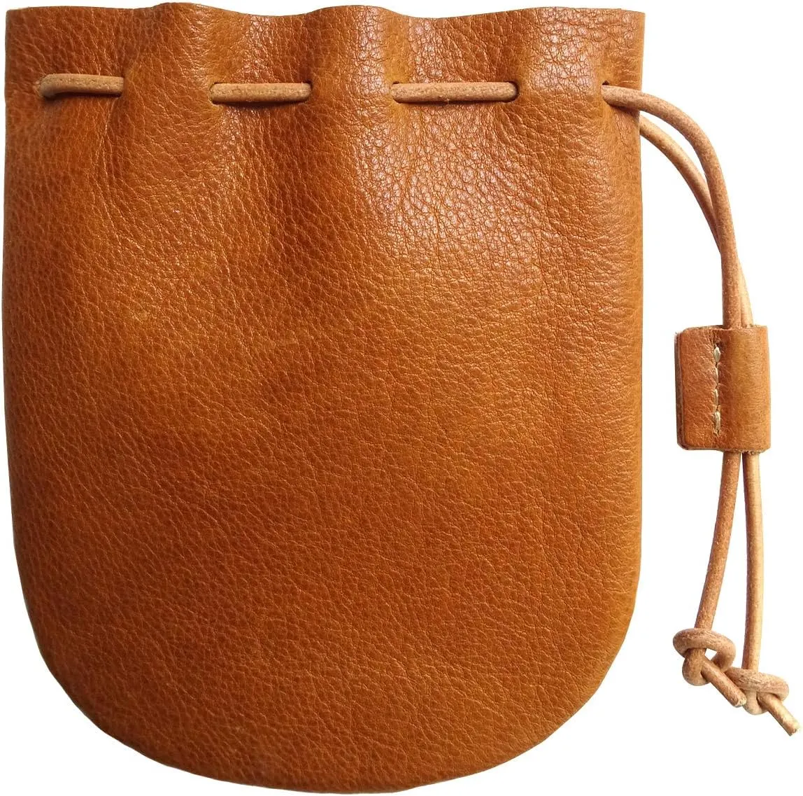 Fantastic Workmanship Genuine Leather Drawstring Coin Purse