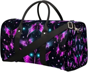 Fantasy Bat Colorful Travel Duffel Bag for Women Men Waterproof Foldable Overnight Weekender Bag Large Capacity Sports Gym Bag